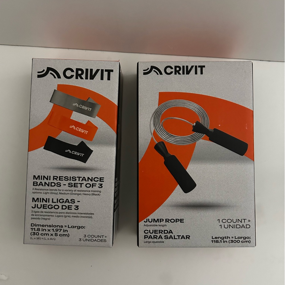 Crivit Mini Resistance Bands and Jump Rope Set